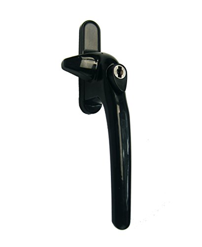 Schlosser Technik Cockspur Window Handle Locking Window Lock Catch for UPVC (Right Handed, Black)