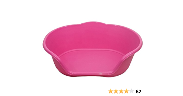 pink plastic dog bed