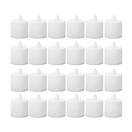Preisvergleich Produktbild Starnearby 24 LED Kerzen, LED Flammenlose Tealights, Flackern Teelichter, elektrische Kerze Lichter Batterie Dekoration für Hause Weihnachtsschmuck Hochzeitstisch Geschenk im Freien (Gelb)