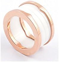 DuZiShi-jz Fashion Men's Ceramic Spring Titanium Steel Rings , 7