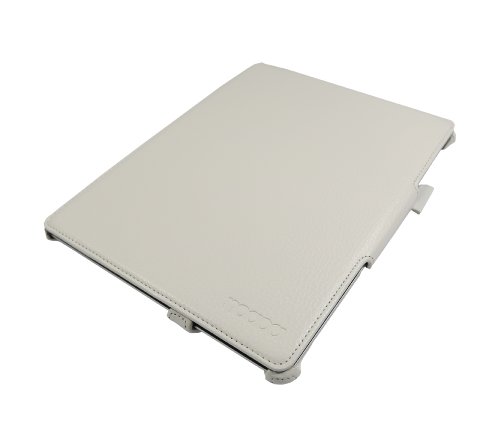 iPad 4 Hülle & iPad 3 Hülle | Smart Cover aufstellbar | Handschlaufe & Stylus-Halterung Luxus Leder für Apple Tablet 9 7 Zoll | Original Adento Marken-Design | Weiß - 7