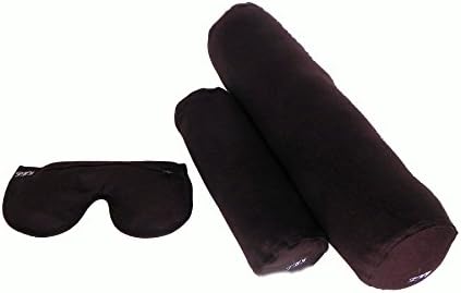 Meditation Kit, 3 Piece Yoga Set, Eye Pillow Buckwheat Hull Filled, Back Bolster/Cushion Fiber Filled, Neck Bolster Buckwheat Hull Filled