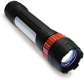 Kronus Unisex's KONUSLIGHT-9 6 Piece Flashlight with Adjustable Head, Black/Red, One Size