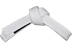 ROX Fit BJJ Belt Kids Size - Kid’s Size Brazilian Jiu-Jitsu Belt 100% Cotton for Durable and Lightweight Design Competition Ready BJJ Gi Belts White (M1)