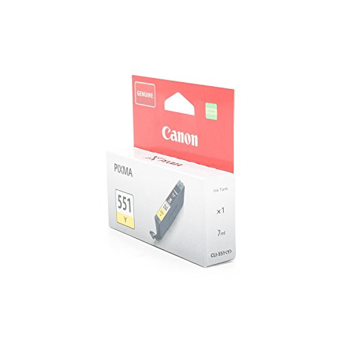 Original Tinte passend für Canon Pixma MG 5500 Series Canon 551Y , CLI551Y , CLI-551Y 6511B001 - Premium Drucker-Patrone - Gelb - 7 ml