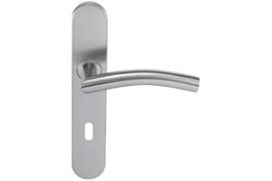 Paire de Poignées de porte KLOSE besser Inox 304 sur Plaque "Romy Vague" - Trou petite clé