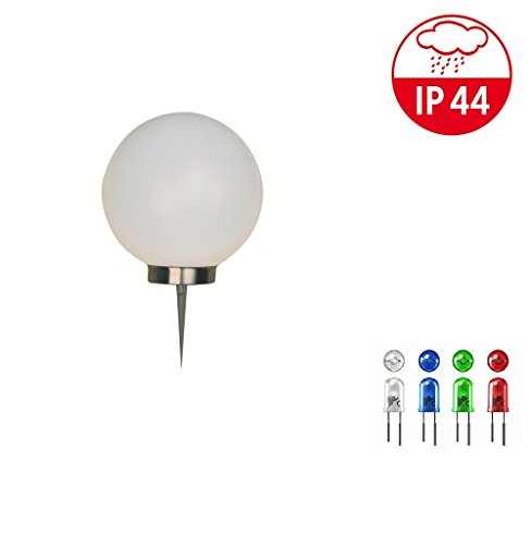 2 x LED Solarleuchte MARA Gartenleuchte Kugelleuchte mit Erdspieß Bodenleuchte Kugelset Durchmesser 15 + 20cm Dekoration wahlweise umschaltbar zwischen LED kaltweiß und farbwechselnd - 7