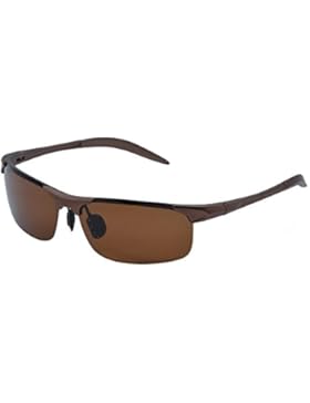 Yidarton Herren Sportbrille Ultraleicht AL-MG Metallrahmen Polarisierte Sonnenbrille Fahrerbrille