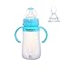 Baby Bottles First Cup Trainer Plastic Nurser With Latex Nipple,240mL,Blue