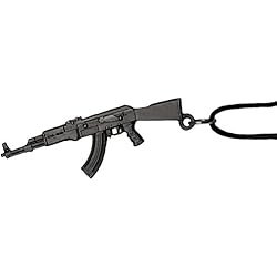 topt mili Pendentif Fusil Kalashnikov Kalash mitraillette Carabine Acier Noir Sons of Anar Paintball Airsoft