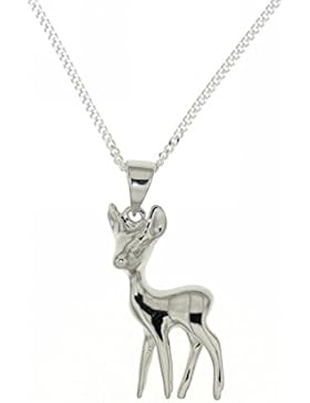 Derby Anhänger Reh Bambi massiv mit Kette - Sonderangebot kurze Zeit Sterling-Silber 925 - 23820