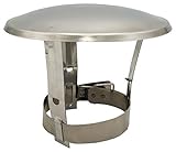 Reiseziel: Ende der runden Metallkaminrohre; Schützt den Kanal Schornstein von regen oder Schnee.