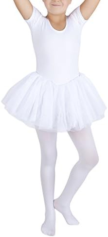 MP Fashion Short sleeve Girls Classic Lycra Body Dress Outfit Leotard with skirt for ballet dance M12