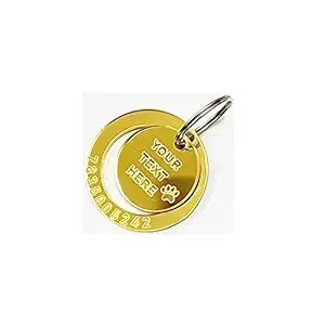 Incrizma Custom Engrave Pet ID Tags, Personalized Dog Tags and Cat Tags with Custom Text, in Bone, Round, Heart, Bow Tie, Flower, Star and More (Round Pet ID Tag1)