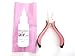 Hair Extension Remover Removal Fluid 50 mil with instructions and pink pliers
