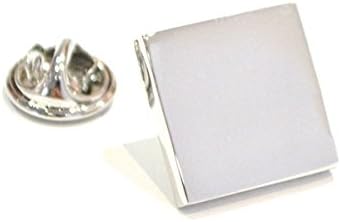 Silver Plain Lapel Pin Badge Simple Square Design Stylish Work Suit Gift New
