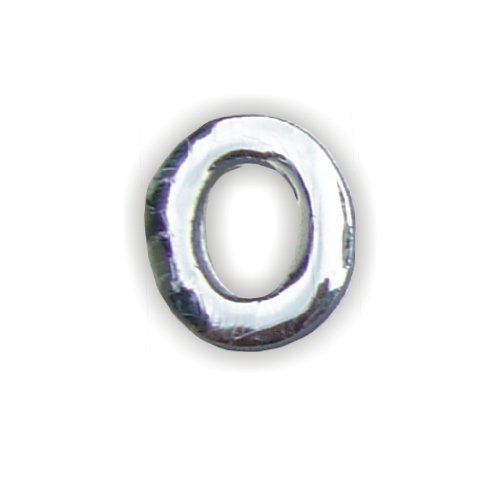 Wachsbuchstabe O silber 8 mm hochglanz - Wachsbuchstabe zum Kerzen selbst beschriften