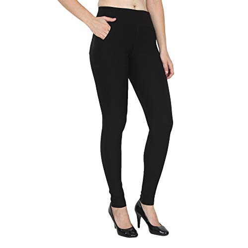 Rayon High-Waist Black Jeggings 