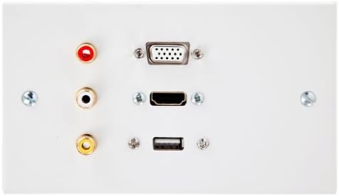 Wall Plate / Face Plate HDMI SVGA USB A 3 x RCA (RWY) - 7 Metres