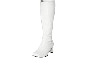 AYZAL Women’s Ladies Fancy Dress 1960'S 70'S Knee high Go Go Boots Retro Block Heel Girls boots