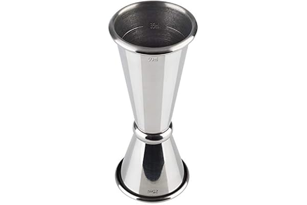 Buddy 's Bar – Mesure à cocktails double 2,5 cl / 5 cl, mesure de qualité supérieure, qualité alimentaire, Jigger pour mesurer les ingrédients pour cocktails Acier inoxydable brillant