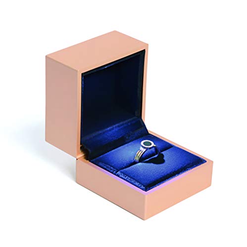 Preisvergleich Produktbild Schmuckschatullen Multifunktionale Schmuck-Display-Box, hochwertig mit LED-Leuchten Quadratische Schmuckschatulle, Ring Anhänger Armband Halskette Schmuck-Vitrine Geschenk Aufbewahrungsbox, Geeignet f
