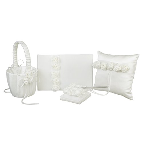Un Set de Adornos para Boda Cesta Libro Alomoadilla de Anillo Soporte 