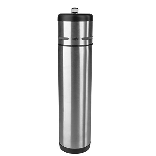 Emsa 509242 Isolier-Trinkflasche, Mobil genießen, 700 ml, Integrierter Trinkstutzen, Schwarz-Anthrazit, Mobility