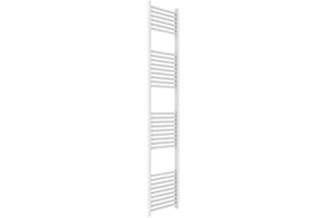 ERCOS Scaldasalviette Termoarredo Bagno Dimensioni 400x1800 mm Radiatore Colore Bianco Opaco, Attacchi da 1/2" Fornito Con Kit Montaggio