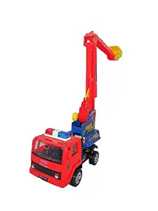 RKZ Pull Back FIRE Brigade Rescue Service Toy Truck for Kids. | with Movable Stand and Ladder.