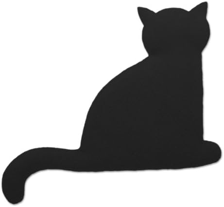 Leschi Wheat Bag microwavable, unscented/Heat Pack for Stomach and Lower Back/Animal: Cat Minina, Sitting, Black