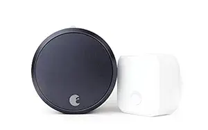 August Home AUG-SL03-C02-G03 Smart Lock Pro + Connect Bundle, Dark Gray