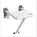 Produktbild QTMHT Foldable Shower Seat Wall Mounted, Faltbarer Duschsitzstuhl mit Stützbeinen, Badklappsitz, Edelstahl Nylon Weiß