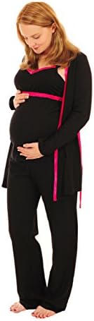 Maternity Nursing Pyjamas 3 Piece Set Easy Feed + Dressing Gown