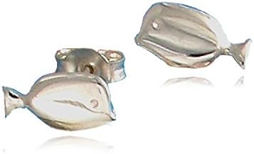 Sterling Silver Surgeonfish Stud Earrings, Gift Boxed, hallmarked, UK made.
