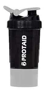 Protaid Protein Shaker Bottle with Storage Compartment Protein Shaker for Boys & Girls Use Whey Protein Mix Cycling Water Shake Sports Mixing with Stainless Steel with 100% Leak Proof 600 ML