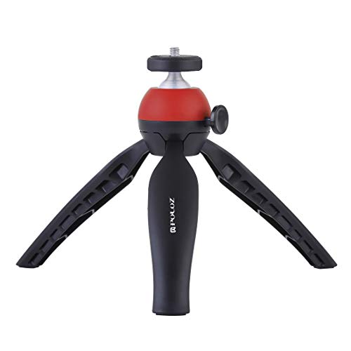 Camera Tripod Mount, PULUZ Portable Flexible Pocket Mini Camera Grip Stand with 360 Degree Ball Head & Shrinkable Legs for Most of Smartphones, Action & CSC & DSLR Cameras (Tripod Red)