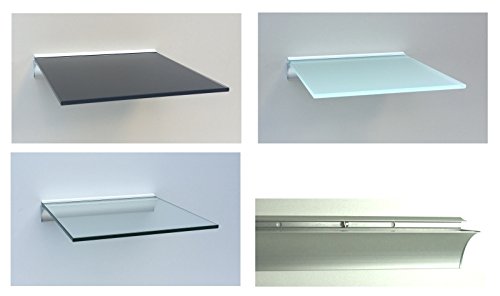 Glasregal Quadrat 30×30 cm satiniertes Glas mit Alu Profil Wandregal Board - 2