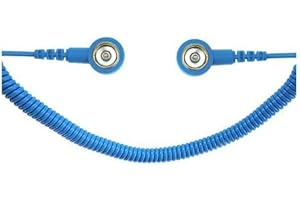 Safeguard WL42090 - Cavo a spirale ESD, 2 MOhm, 10/10 mm, 3,6 m, colore: Azzurro