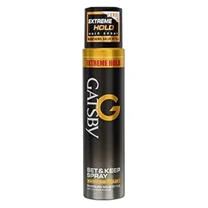 Gatsby Set & Keep Hair Spray - Extreme Hold 250ml | Styling Hair Spray | Quick Drying, Long Lasting & Natural Shine | Non Sticky & Easy Wash Off | Made in Indonesia