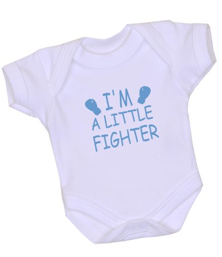 1 I'm a Little Fighter Premature Baby Clothes Bodysuit Vest 3-7lb BLUE P2