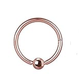 eeddoo 1,2 mm 8 mm 3 mm Rosegold Klemmring Piercing mit klick-Verschluss in 15 GRÖSSEN - für Septum-, Nasen-, Ohr-, Brust-, Helix-,Tragus-, Bauchnabel-, Intimpiercings - aus rosé Edelstahl