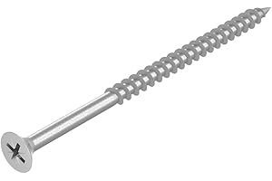 SECCARO Viti per truciolato 4 x 80 mm, in acciaio inox V2A VA A2, viti per legno con filettatura parziale, Phillips a croce/PZ, 100 pezzi