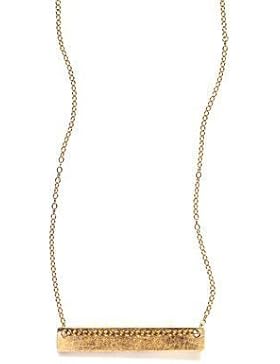 By Boe - Halskette mit Rechteck-Anhänger - N359g - Silber 18 Karat vergoldet - Kettenlänge 44-47 cm