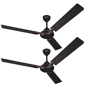 Longway Kiger 1200mm/48 inch High Speed Anti-Dust Ceiling Fan for Kitchen / Veranda / Balcony / Small Roomwith 3 Year Warranty (Smoked Brown Pack of 2)