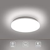 LED Deckenleuchte, EISFEU 18W LED Deckenlampe, in h?chster vollendung für Badezimmer Wohnzimmer Schlafzimmer Kinderzimmer Balkon Flur Küche Büro Ø28cm 1500lm 4000K Naturweiß IP44