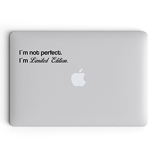 I´m Not Perfect. I´m Limited Edition. Aufkleber Sticker Decal für Laptop Macbook Tablet usw. - Spruch Sprüche Fun Funny Zitat Zitat Lustig Witzig
