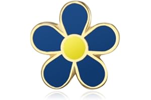 BOBIJOO JEWELRY - Freimaurer-Anstecknadel, Vergissmeinnicht Blume, Emaille, Blau, Gelb, 12 mm, diskret, See Beschreibung:, See description, Klassisch