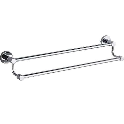 Spring Fever Badezimmer Double Handtuch Bars, Regal Rack zum Aufhängen Handtuch für Bad Aufbewahrung, edelstahl, chrom-Finish, edelstahl, silber, 80 cm
