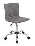 AmazonBasics Siège de bureau nervuré sans accoudoirs et à dossier bas Moderne et ajustable, Gris